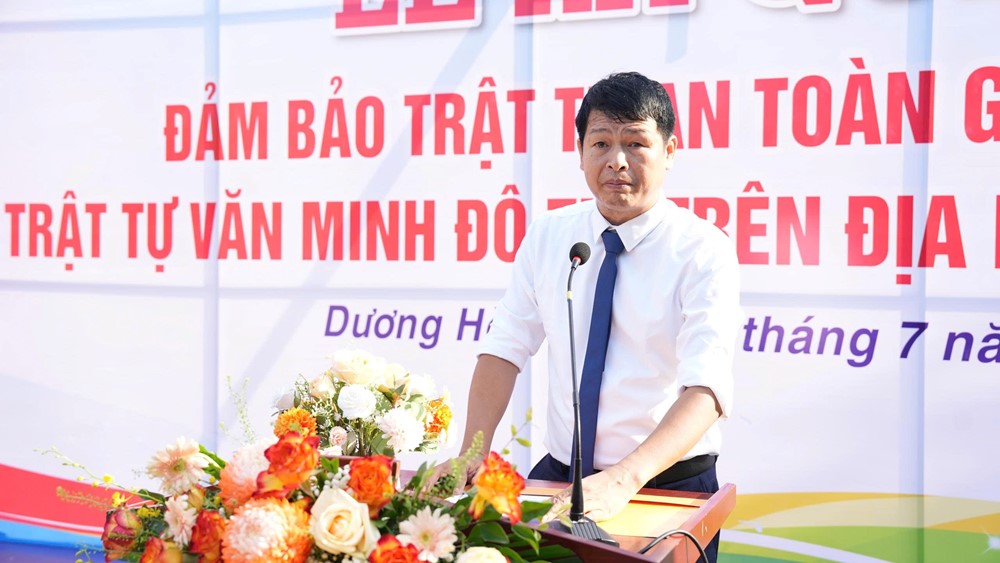 Xã Dương Hoà ra quân bảo đảm trật tự an toàn giao thông, trật tự văn minh đô thị  - ảnh 1