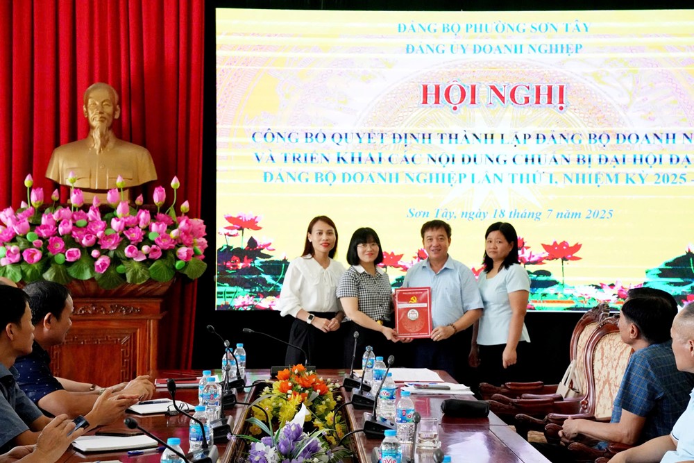 Công bố quyết định thành lập Đảng bộ Doanh nghiệp phường Sơn Tây  - ảnh 2