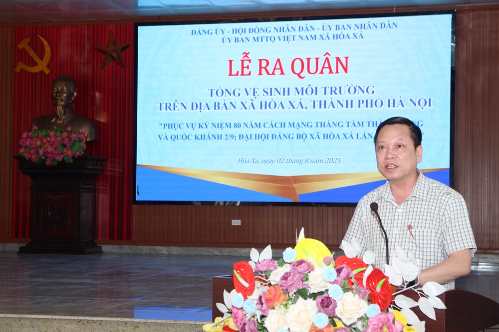Xã Hoà Xá ra quân vệ sinh môi trường “Vì một Hòa Xá sáng - xanh - sạch - đẹp“ - ảnh 1