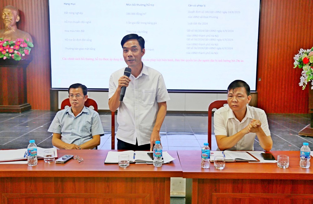 Lãnh đạo xã Đoài Phương làm rõ về bồi thường hỗ trợ giải phóng mặt bằng trong thực hiện dự án  - ảnh 1