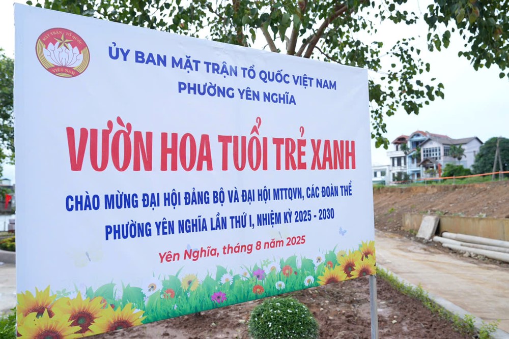 Phường Yên Nghĩa gắn biển công trình “Vườn hoa tuổi trẻ xanh” - ảnh 2