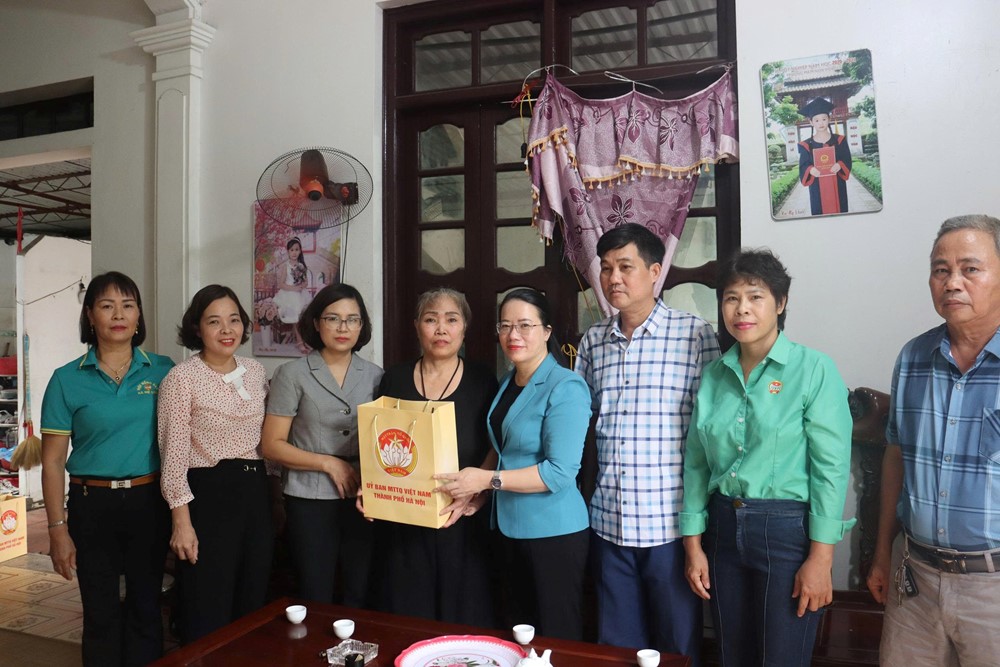 Tặng quà cho hội viên nông dân, cựu chiến binh, phụ nữ khó khăn xã Quang Minh - ảnh 1