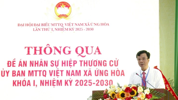 Đại hội đại biểu Mặt trận Tổ quốc Việt Nam xã Ứng Hoà diễn ra ngày làm việc thứ nhất - ảnh 2