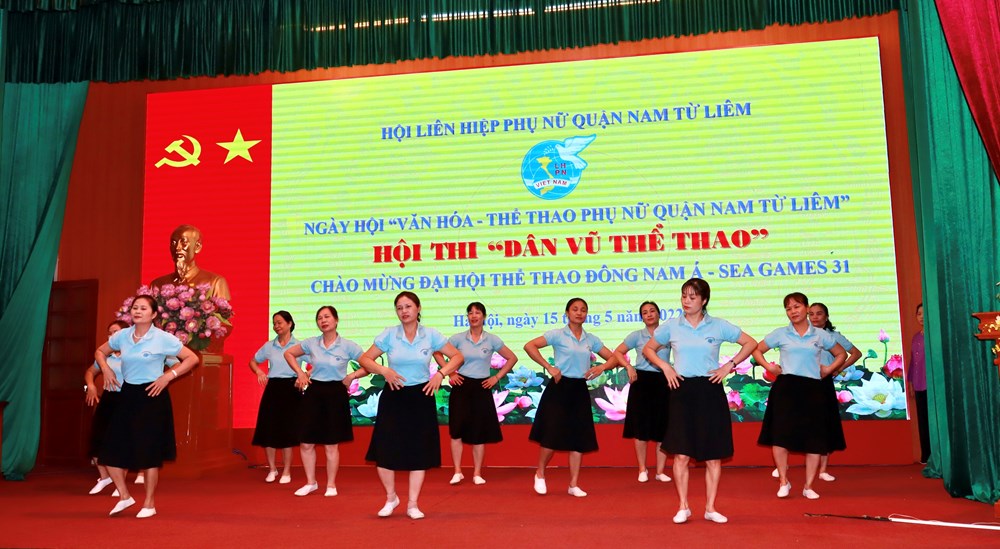 Hội LHPN quận Nam Từ Liêm:  Sôi động ngày hội thể thao chào mừng SEA Games 31 - ảnh 9