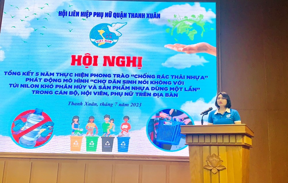 Hội LHPN quận Thanh Xuân: Ra mắt mô hình “Chợ dân sinh nói không với túi nilon khó phân hủy và sản phẩm nhựa dùng một lần” - ảnh 2