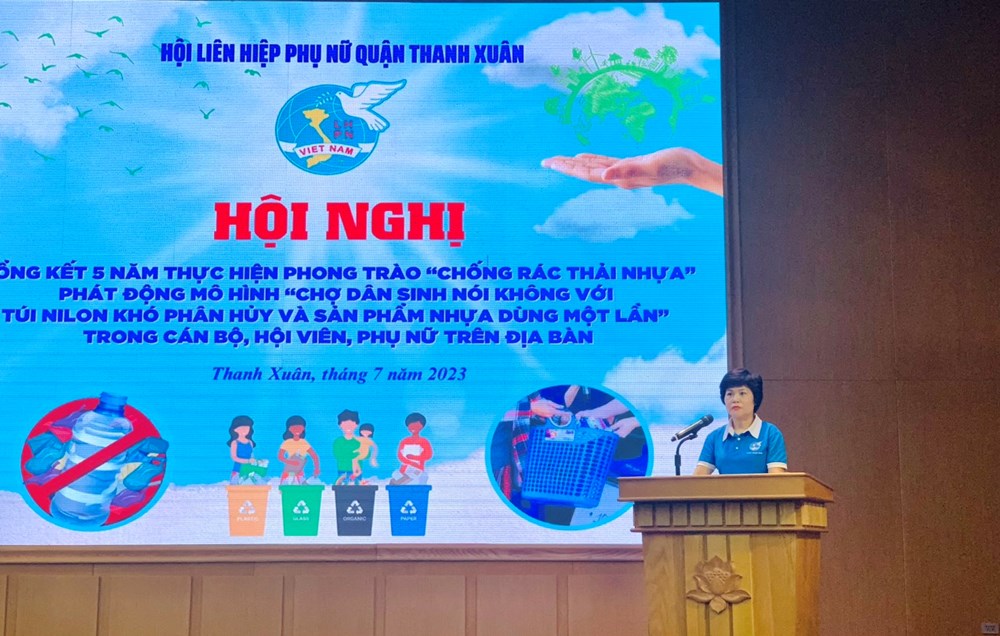 Hội LHPN quận Thanh Xuân: Khen thưởng 11 cá nhân xuất sắc trong phong trào “chống rác thải nhựa” giai đoạn 2018-2023 - ảnh 2