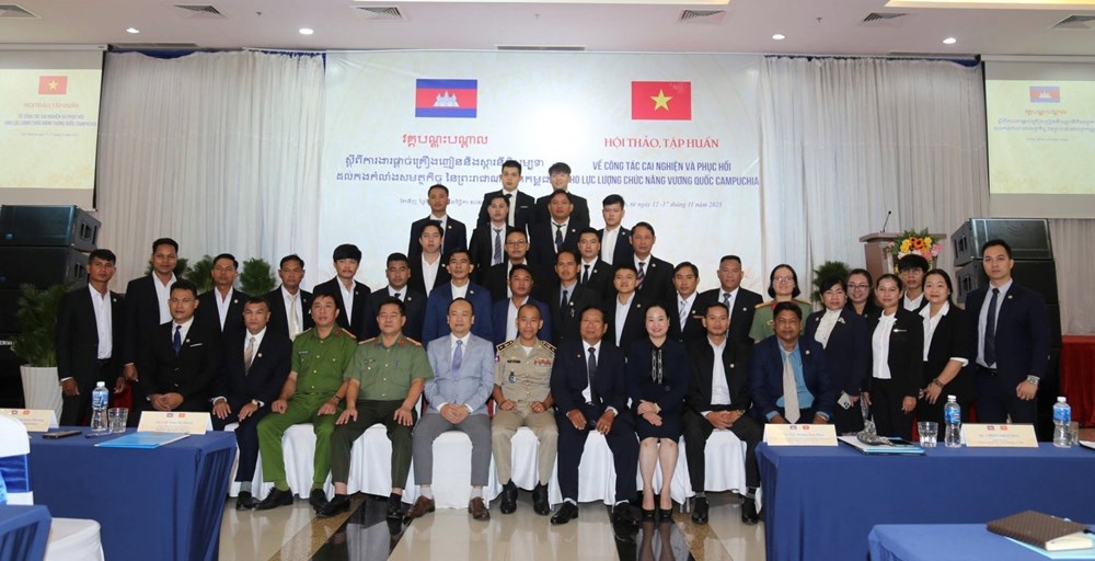 Tập huấn công tác cai nghiện và phục hồi cho lực lượng chức năng Vương quốc Campuchia - ảnh 1