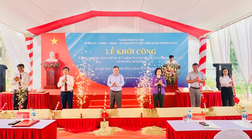 Quận Thanh Xuân: Khởi công xây dựng công trình trường Mầm non Phương Liệt - ảnh 2