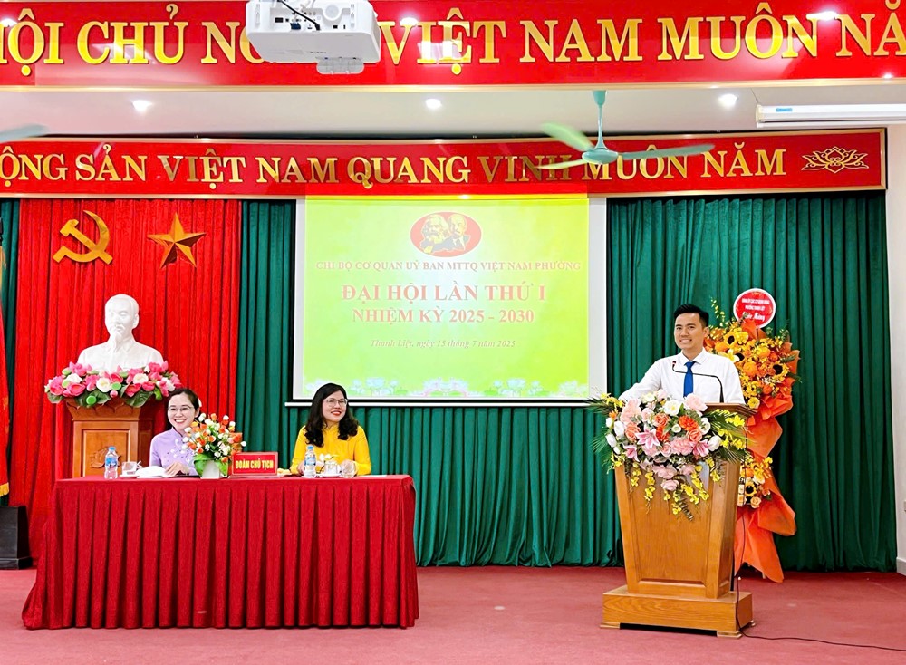 Uỷ ban MTTQ phường Thanh Liệt tổ chức thành công Đại hội Chi bộ lần thứ nhất, nhiệm kỳ 2025-2030 - ảnh 2