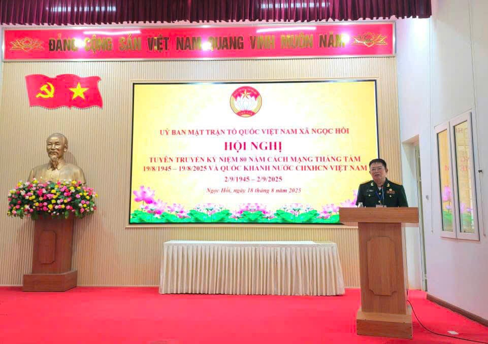 ​  Xã Ngọc Hồi tổ chức Hội nghị tuyên truyền kỷ niệm 80 năm Cách mạng tháng Tám và Quốc khánh 2/9 - ảnh 2