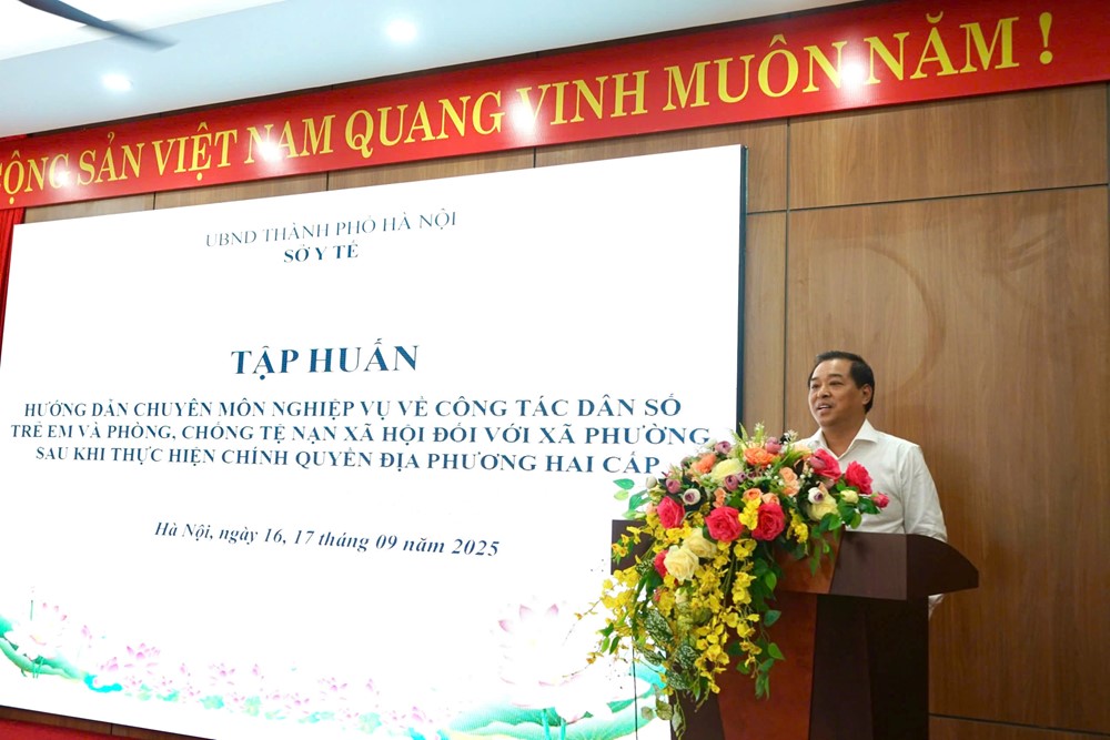 Hà Nội tập huấn cho 126 xã phường về lĩnh vực dân số, trẻ em và phòng chống tệ nạn xã hội - ảnh 2