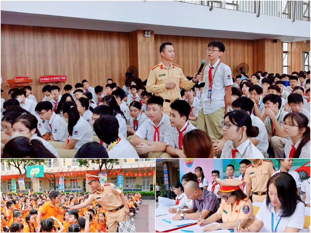 Hà Nội: Phát động tháng an toàn giao thông và ký cam kết chấp hành tại nhiều trường học - ảnh 2