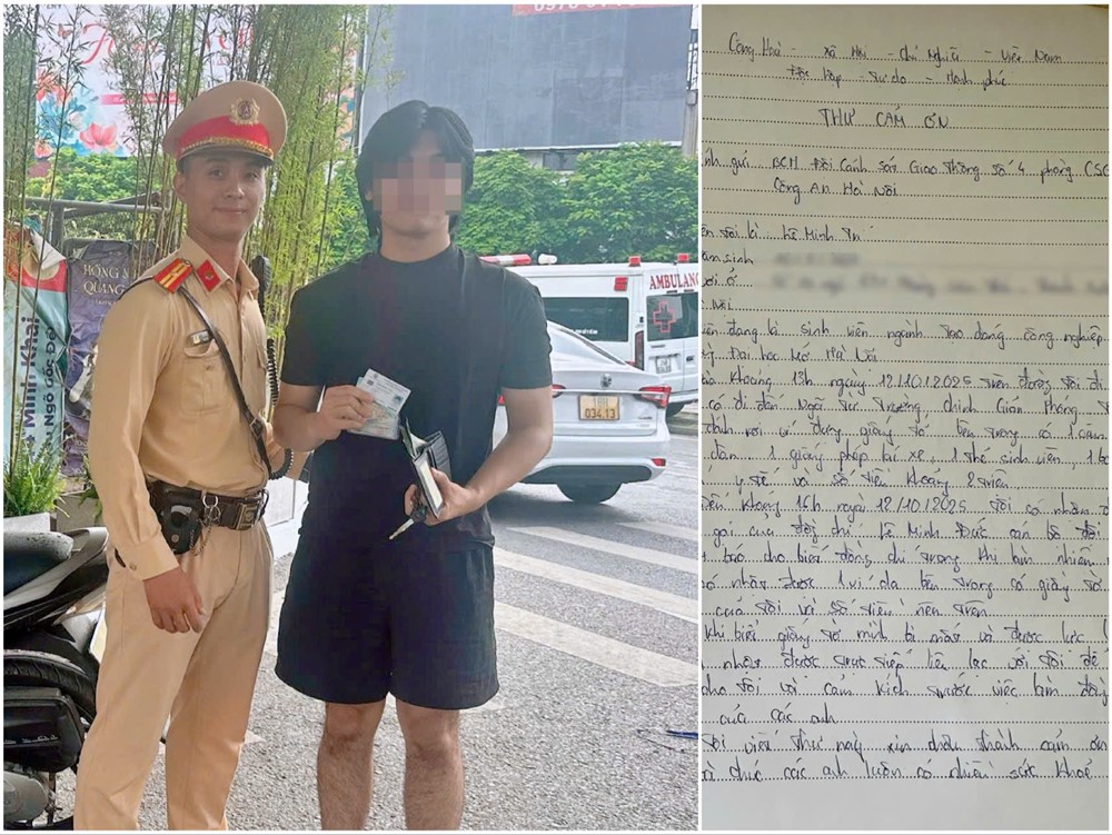 Hà Nội: Cảnh sát giao thông trao trả ví tiền và giấy tờ cho người dân đánh rơi trên đường Giải Phóng - ảnh 1