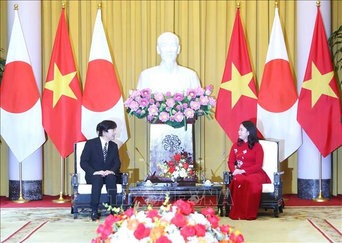 Phó Chủ tịch nước Võ Thị Ánh Xuân chủ trì Lễ đón và hội đàm với Hoàng Thái tử Nhật Bản - ảnh 6