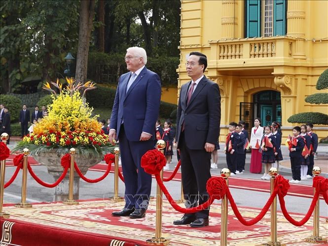 Chủ tịch nước Võ Văn Thưởng chủ trì Lễ đón Tổng thống CHLB Đức- Ảnh 4.