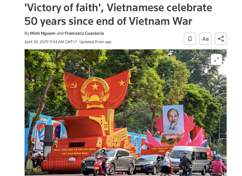 Truyền thông quốc tế đưa tin đậm nét về Lễ kỷ niệm 50 năm Việt Nam thống nhất đất nước - ảnh 1