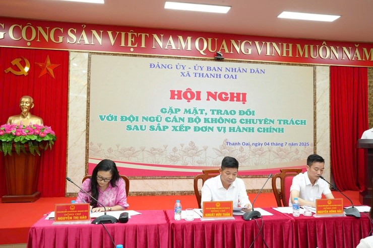 Xã Thanh Oai: Gặp mặt trao đổi với đội ngũ cán bộ không chuyên trách sau sắp xếp đơn vị hành chính - ảnh 3