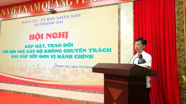 Xã Thanh Oai: Gặp mặt trao đổi với đội ngũ cán bộ không chuyên trách sau sắp xếp đơn vị hành chính - ảnh 6