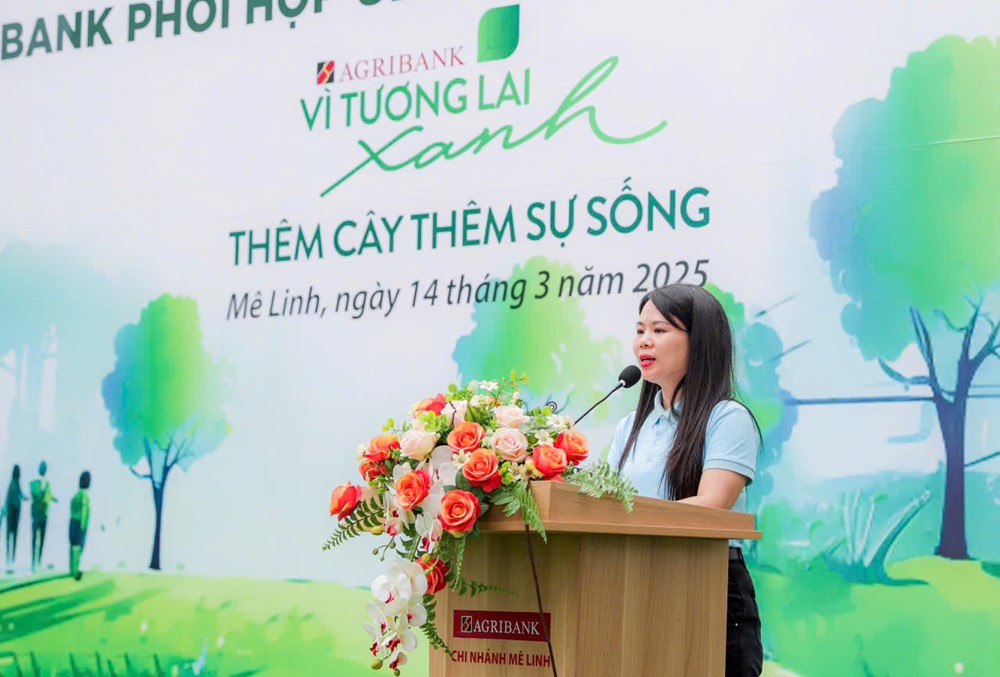 “Agribank - Thêm cây, thêm sự sống”, lan tỏa hành trình “Vì tương lai xanh” tại Mê Linh - ảnh 2