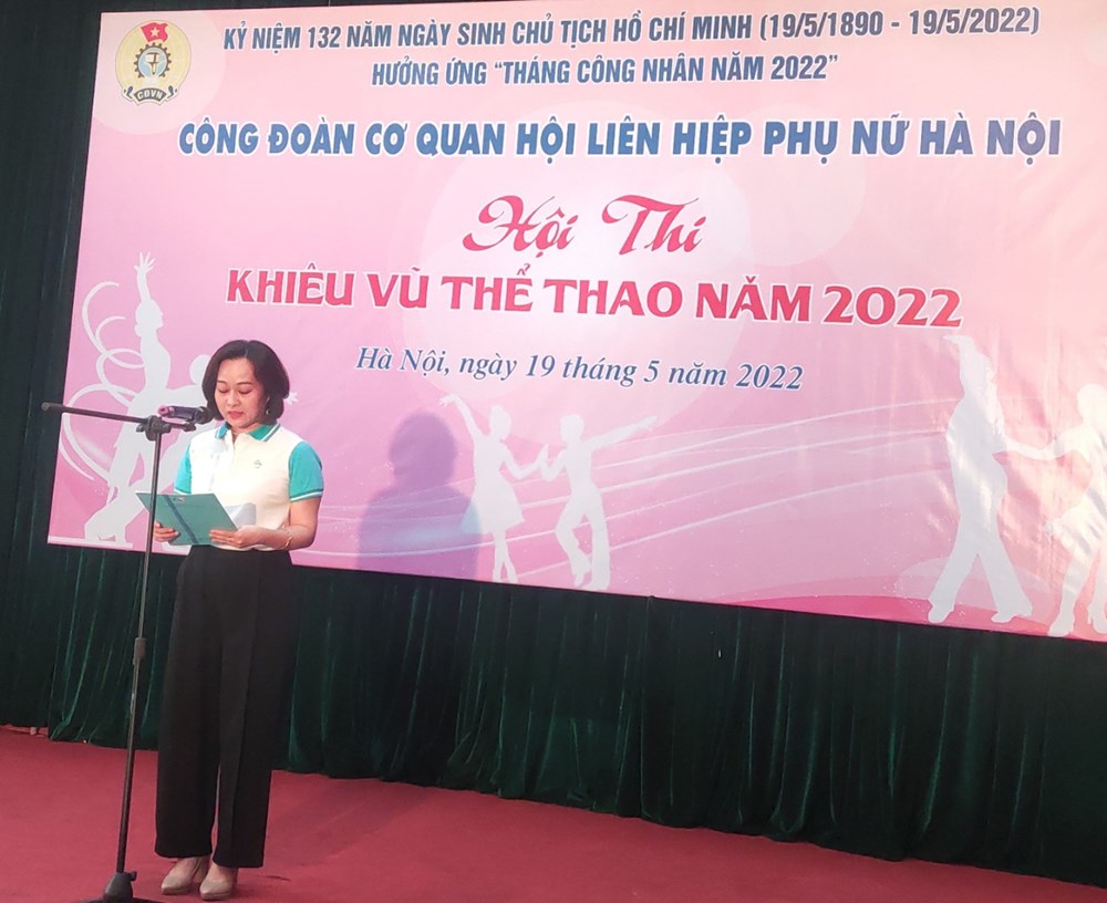 Công đoàn cơ quan Hội LHPN Hà Nội: Đặc sắc, ấn tượng hội thi “Khiêu vũ thể thao” năm 2022 - ảnh 3