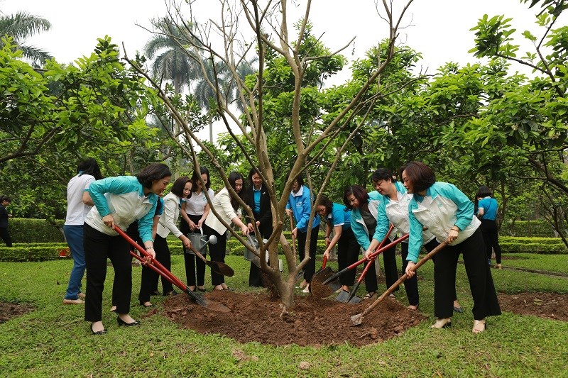 Hội LHPN Hà Nội tổ chức Tết trồng cây tại khu Di tích Chủ tịch Hồ Chí Minh - ảnh 6