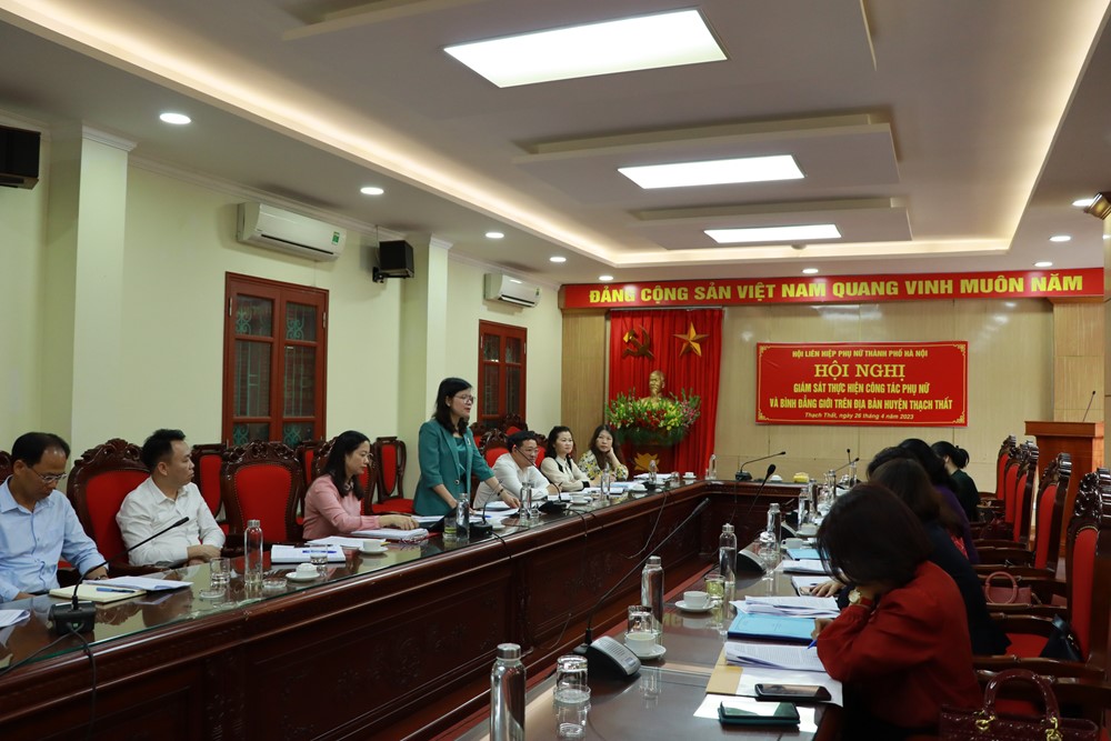 Hội LHPN Hà Nội: Giám sát việc thực hiện công tác phụ nữ và bình đẳng giới tại Thạch Thất - ảnh 4