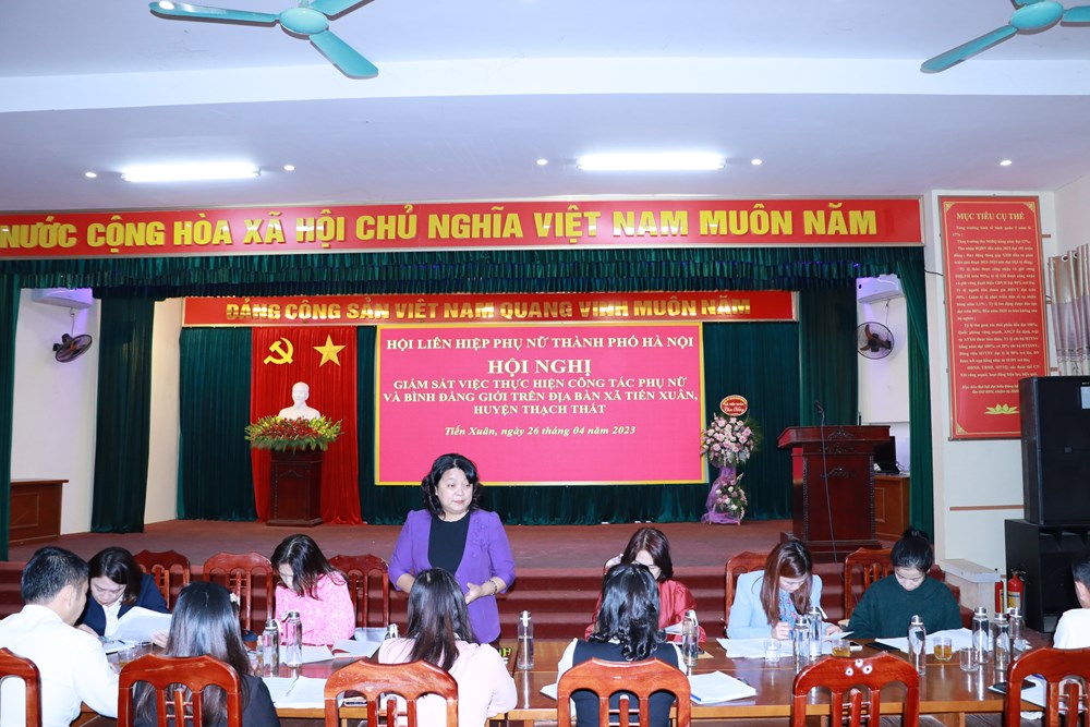 Hội LHPN Hà Nội: Giám sát việc thực hiện công tác phụ nữ và bình đẳng giới tại Thạch Thất - ảnh 1