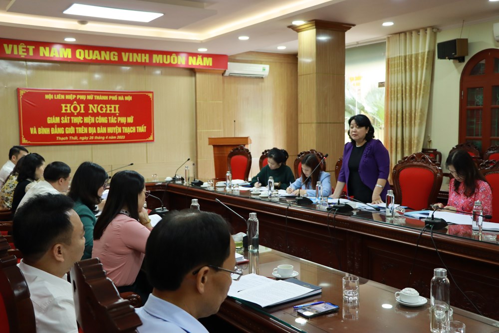 Hội LHPN Hà Nội: Giám sát việc thực hiện công tác phụ nữ và bình đẳng giới tại Thạch Thất - ảnh 5