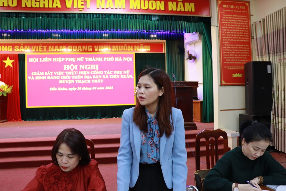 Hội LHPN Hà Nội: Giám sát việc thực hiện công tác phụ nữ và bình đẳng giới tại Thạch Thất - ảnh 9