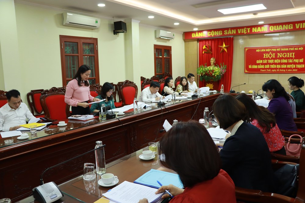 Hội LHPN Hà Nội: Giám sát việc thực hiện công tác phụ nữ và bình đẳng giới tại Thạch Thất - ảnh 3