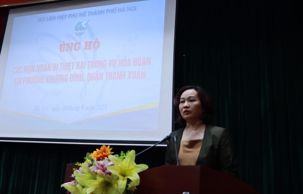 Hội LHPN Hà Nội tưởng niệm và phát động ủng hộ các nạn nhân trong vụ hỏa hoạn tại quận Thanh Xuân - ảnh 3