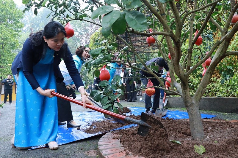 Hội LHPN Hà Nội hưởng ứng Tết trồng cây “Phụ nữ vun trồng tương lai” Xuân Giáp Thìn năm 2024 - ảnh 6