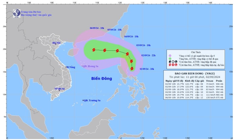 Khoảng đêm 3/9, bão Yagi đi vào Biển Đông - ảnh 1