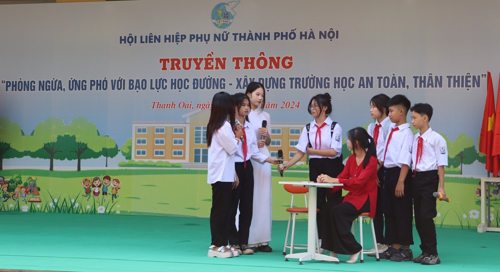 Hội LHPN Hà Nội: Truyền thông phòng ngừa, ứng phó với bạo lực học đường tại huyện Thanh Oai - ảnh 8