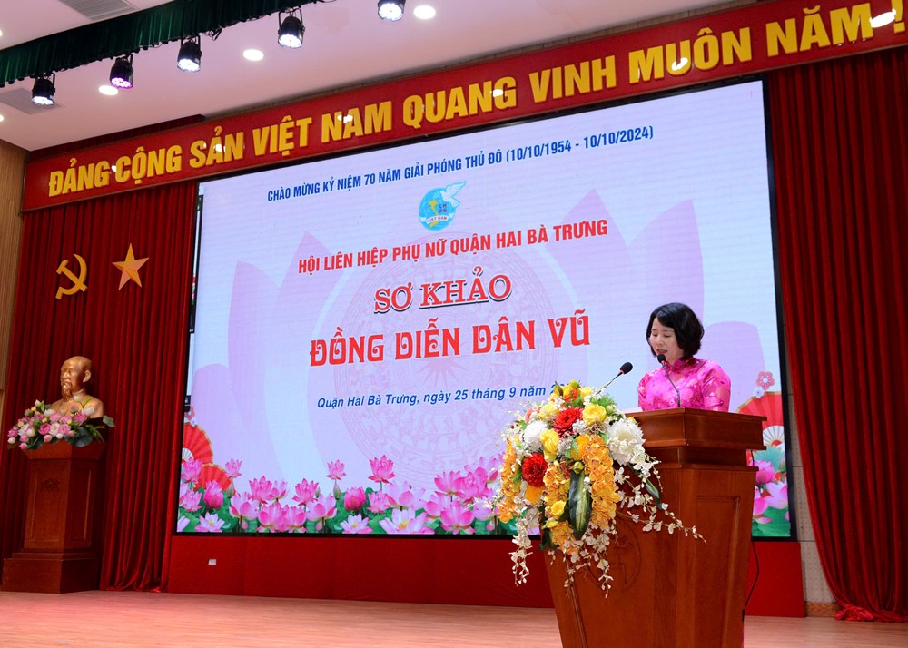 Hội LHPN quận Hai Bà Trưng: Sơ khảo đồng diễn dân vũ chào mừng kỷ niệm 70 năm ngày Giải phóng Thủ đô  - ảnh 1