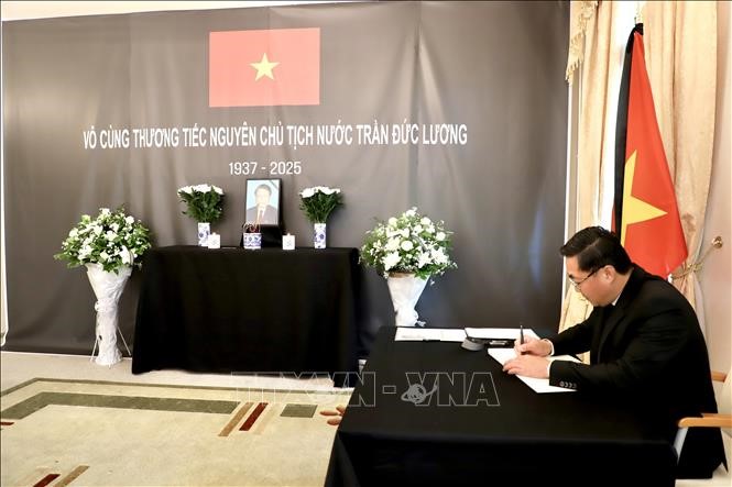 Đại sứ quán Việt Nam tại Đức tổ chức Lễ viếng nguyên Chủ tịch nước Trần Đức Lương - ảnh 1