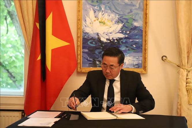 Đại sứ quán Việt Nam tại Đức tổ chức Lễ viếng nguyên Chủ tịch nước Trần Đức Lương - ảnh 3