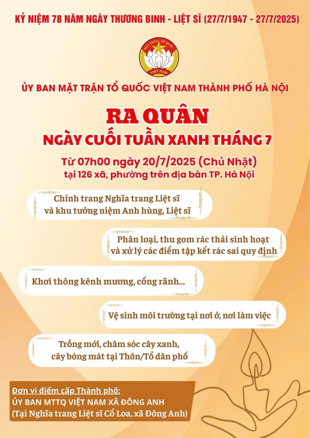 Ủy ban Mặt trận Tổ quốc Việt Nam TP Hà Nội phát động “Ngày cuối tuần xanh tháng 7”  - ảnh 6