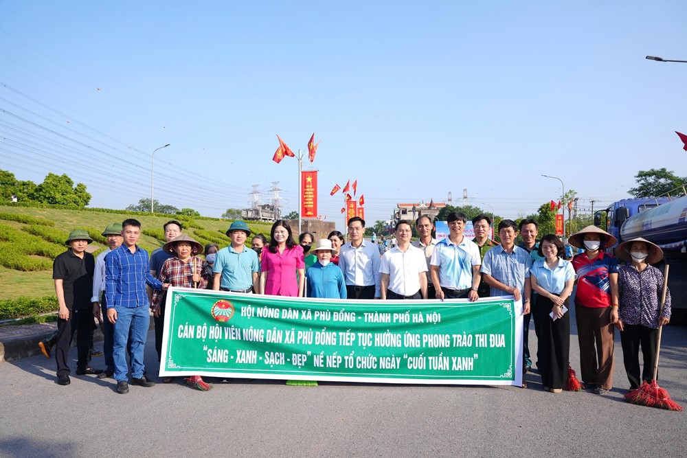 Xã Phù Đổng ra quân tổng vệ sinh môi trường, lan tỏa mạnh mẽ thông điệp Hà Nội “Sáng - Xanh - Sạch - Đẹp” - ảnh 9