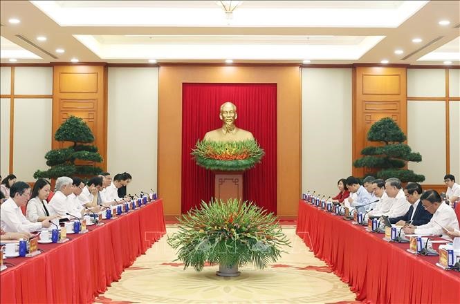 Tổng Bí thư chủ trì cuộc làm việc với Ban Thường vụ Đảng ủy MTTQ Việt Nam, các đoàn thể Trung ương - ảnh 3