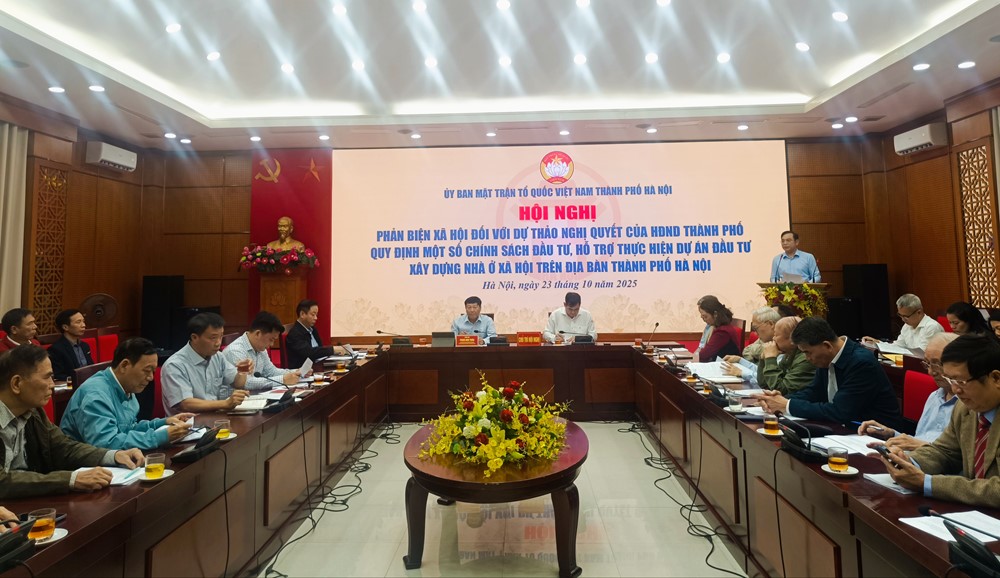 UB MTTQ TP Hà Nội: Phản biện xã hội đối với Dự thảo Nghị quyết của HĐND thành phố về nhà ở xã hội - ảnh 1