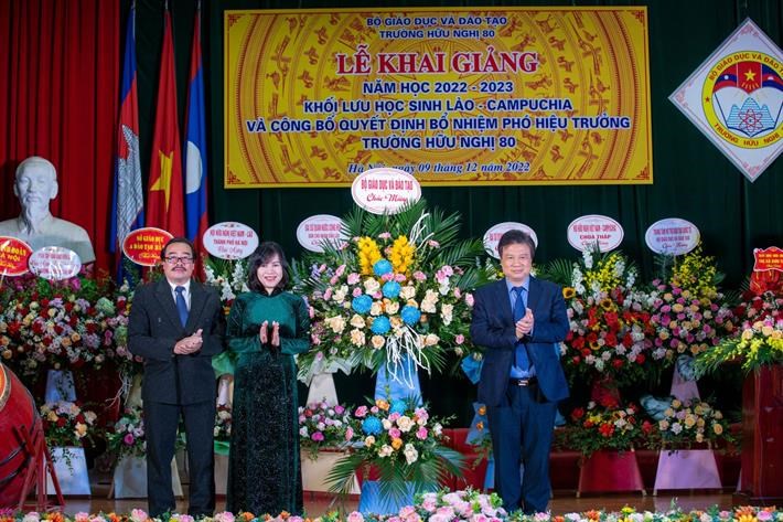 Trường Hữu nghị 80: Khai giảng năm học mới 2022 - 2023 khối lưu học sinh Lào và Campuchia - ảnh 1