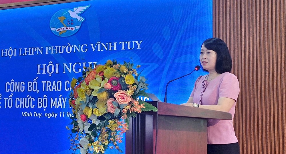 Hội LHPN phường Vĩnh Tuy công bố các quyết định về thành lập Hội LHPN phường  - ảnh 2