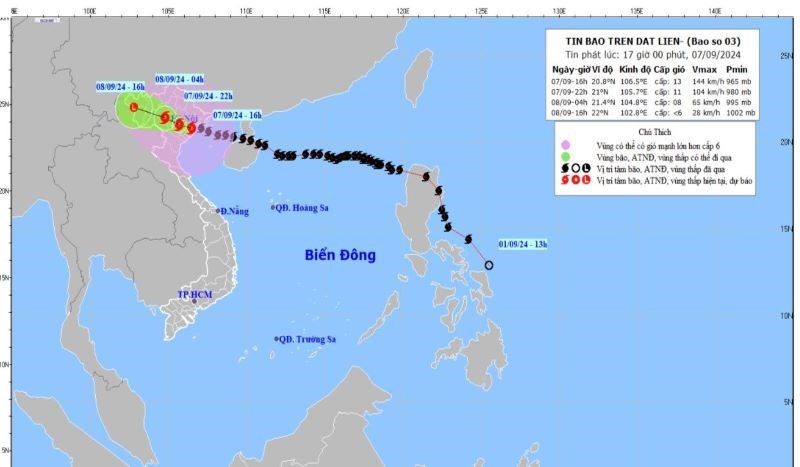 Dự báo trong 12h tới bão đi vào đất liền phía Đông Bắc bộ, cấp 8, giật cấp 10 - ảnh 1