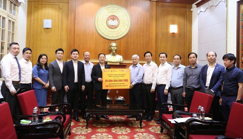 T&T, SHB và các doanh nghiệp trong hệ sinh thái của bầu Hiển ủng hộ 20 tỷ đồng khắc phục thiệt hại bão lũ - ảnh 1
