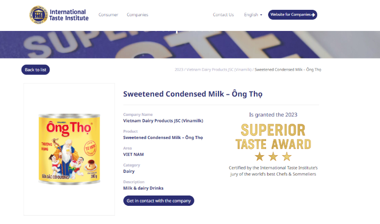 Lần đầu tiên Việt Nam có sản phẩm sữa đạt giải cao nhất về vị ngon tại giải thưởng SUPERIOR TASTE AWARD - ảnh 2