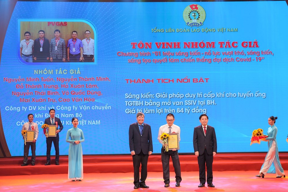 Công ty Dịch vụ Khí và Công ty Vận chuyển Khí Đông Nam Bộ được khen thưởng tại lễ tôn vinh “1 triệu sáng kiến
