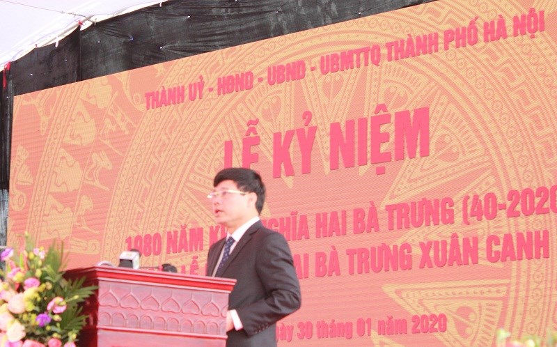 Đồng chí Ngô Văn Quý , Phó Chủ tịch UBND TP Hà Nội phát biểu khai mạc tại buổi lễ