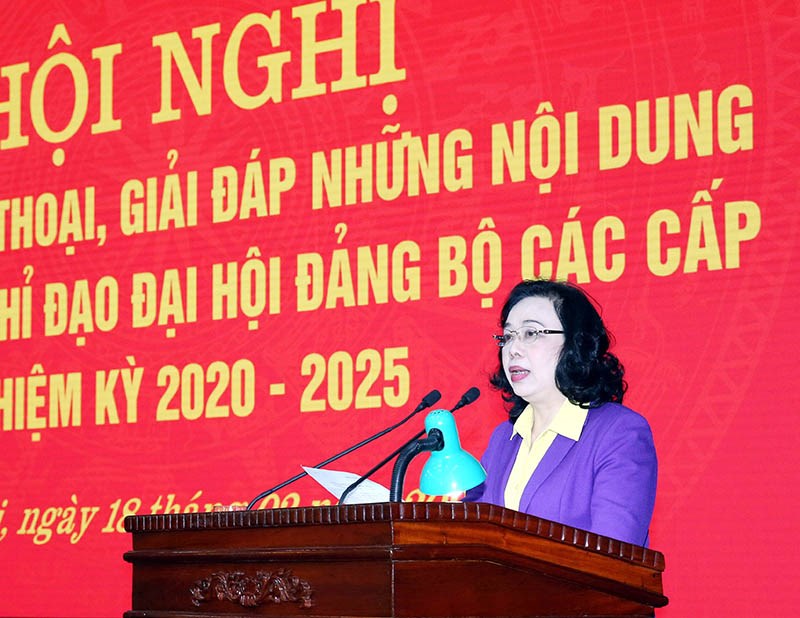 Phó Bí thư Thường trực Thành ủy Ngô Thị Thanh Hằng phát biểu kết luận hội nghị.
