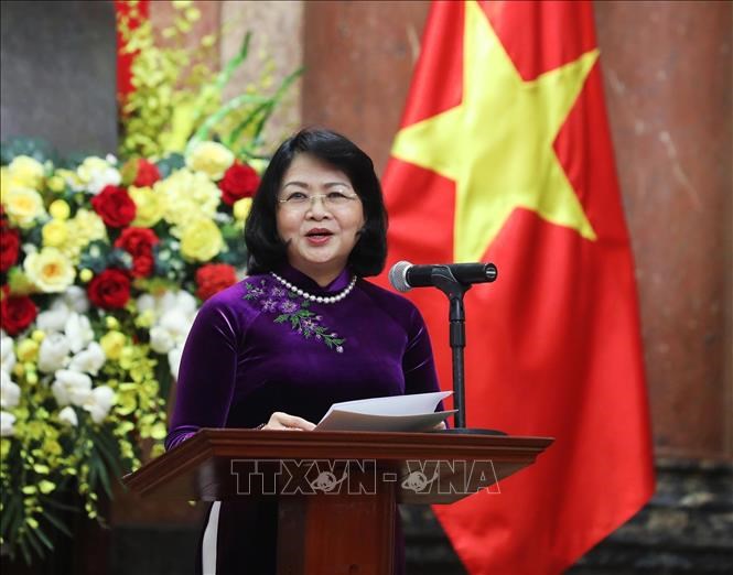 Phó Chủ tịch nước Đặng Thị Ngọc Thịnh phát biểu.